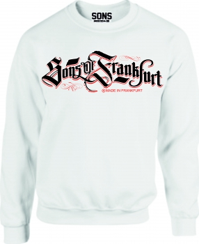 Sons of Frankfurt Herren Sweatshirt WEISS mit fettem Frankfurt Schriftzug