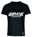 Sons of Frankfurt Herren T-Shirt in der Mode Farbe Schwarz mit zweifarbigem Adler Print Front & Back